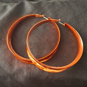 Elegant Orange Hoop Earrings